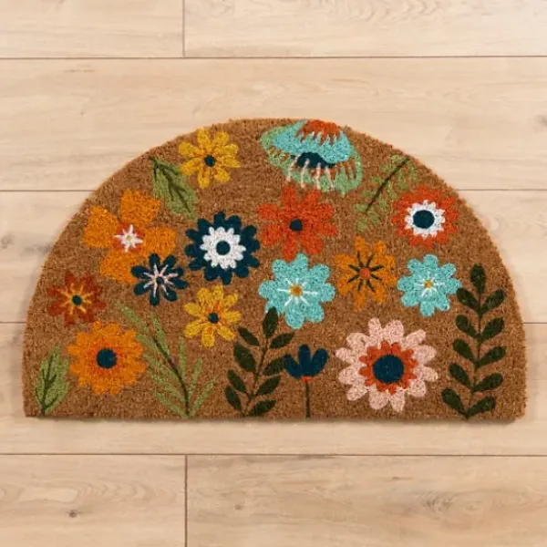Doormats-Kirkland's Home Natural Coir Welcome Doormat Tan/Black