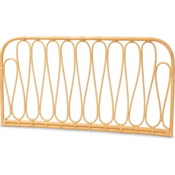 Beds & Headboards-Kirkland's Home Natural Curved Rat Wall Mounted Queen Headboard Tan