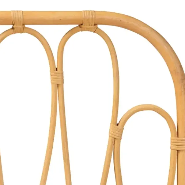 Beds & Headboards-Kirkland's Home Natural Curved Rat Wall Mounted Queen Headboard Tan