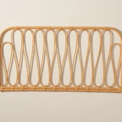 Beds & Headboards-Kirkland's Home Natural Curved Rat Wall Mounted Queen Headboard Tan