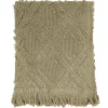Blankets & Throws-Kirkland's Home Natural Diamond Pattern Throw Blanket Tan