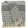 Blankets & Throws-Kirkland's Home Natural Diamond Wool Handloomed Tassel Throw Ivory/Gray/Tan