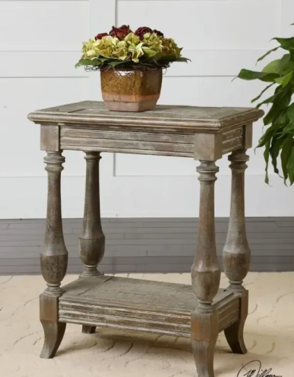 Accent & End Tables-Kirkland's Home Natural Distressed Birch Wood Accent Table