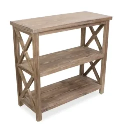 Bookshelves-Kirkland's Home Natural Double X Wood Bookshelf
