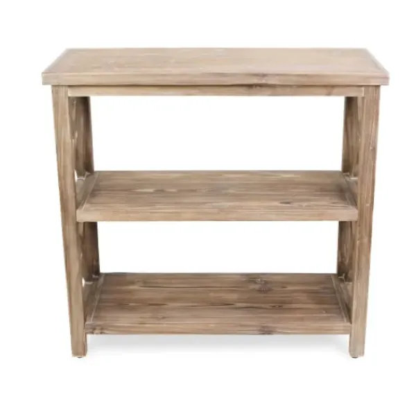 Bookshelves-Kirkland's Home Natural Double X Wood Bookshelf