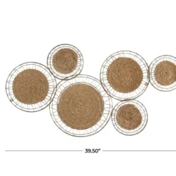 Wall Plaques-Kirkland's Home Natural Dried Bohemian Plates Wall Plaque Tan