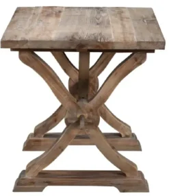 Accent & End Tables-Kirkland's Home Natural Farmhouse Trestle Base Accent Table Brown