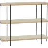 Console Tables-Kirkland's Home Natural Fir Open 3-Tier Console Table Tan/Black