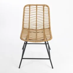 Dining Chairs-Kirkland's Home Natural Fishbone Rat Dining Chair Tan