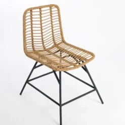 Dining Chairs-Kirkland's Home Natural Fishbone Rat Dining Chair Tan