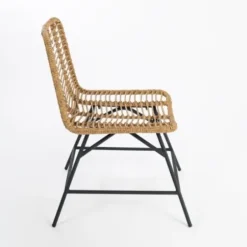 Dining Chairs-Kirkland's Home Natural Fishbone Rat Dining Chair Tan