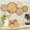 Wall Plaques-Kirkland's Home Natural Floating Disks Bamboo Wall Plaque Tan/Black