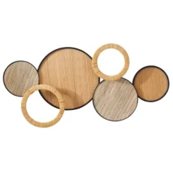 Wall Plaques-Kirkland's Home Natural Floating Disks Bamboo Wall Plaque Tan/Black