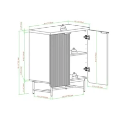Cabinets & Sideboards-Kirkland's Home Natural Fluted Wood Scandinavian Cabinet Tan