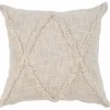 Pillows-Kirkland's Home Natural Fringe Diamond Pillow, 20 In. Tan