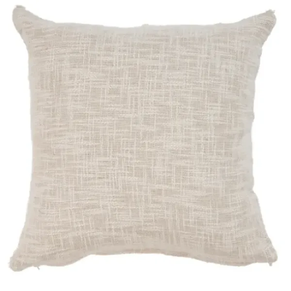 Pillows-Kirkland's Home Natural Fringe Diamond Pillow, 20 In. Tan