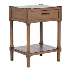 Accent & End Tables-Kirkland's Home Natural Geometric Industrial Pull Accent Table Brown