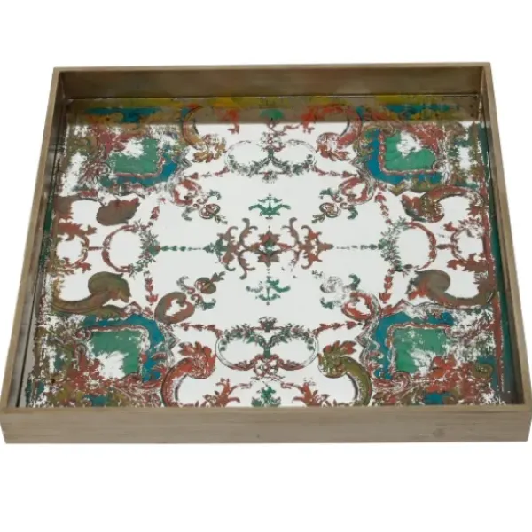 Decorative Trays-Kirkland's Home Natural Grain Wooden Risers 3-Pc. Tray Set Brown