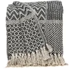 Blankets & Throws-Kirkland's Home Natural Gray Tribal Wool Tassel Throw Ivory/Gray
