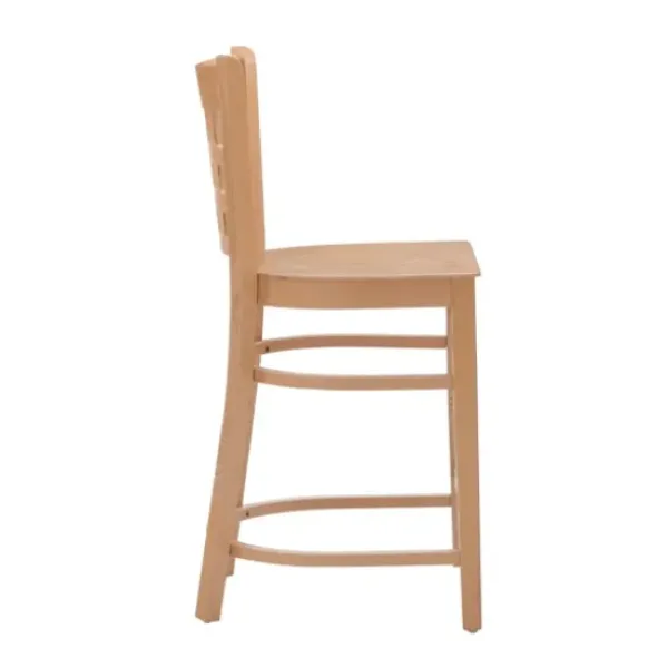 Bar Stools & Counter Height Stools-Kirkland's Home Natural Grid Back Wood Counter Stools, Set Of 2 Tan