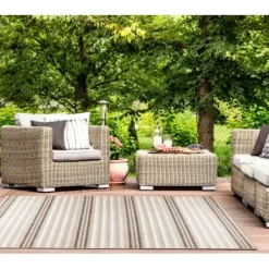 Outdoor Rugs-Kirkland's Home Natural Honeycomb & Bees Outdoor Accent Rug Tan/Yellow