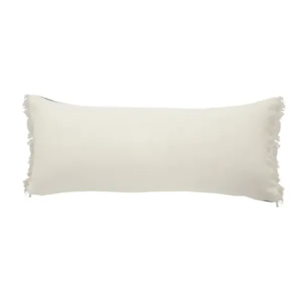 Pillows-Kirkland's Home Natural Jute Braided Stripe Lumbar Pillow Black/Tan/Ivory