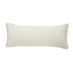 Pillows-Kirkland's Home Natural Jute Braided Stripe Lumbar Pillow Black/Tan/Ivory