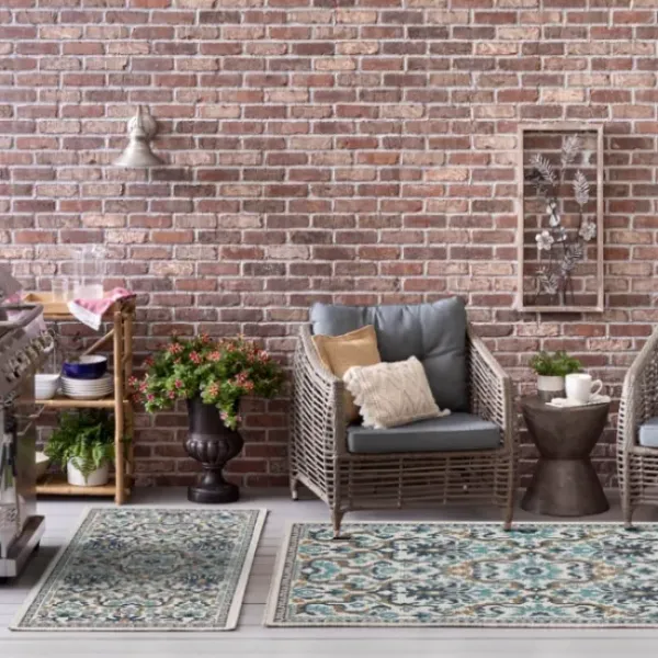 Outdoor Rugs-Kirkland's Home Natural Linear Macy Indoor/Outdoor Area Rug, 7X9 Brown