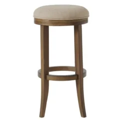 Bar Stools & Counter Height Stools-Kirkland's Home Natural Linen And Wood Bar Stools, Set Of 2 Tan
