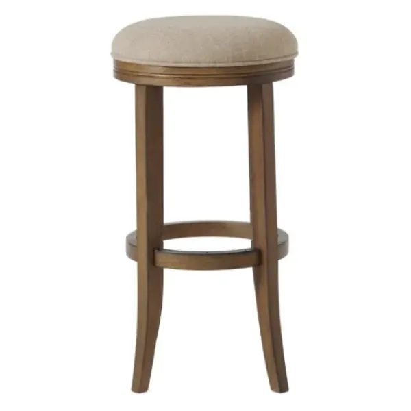 Bar Stools & Counter Height Stools-Kirkland's Home Natural Linen And Wood Bar Stools, Set Of 2 Tan