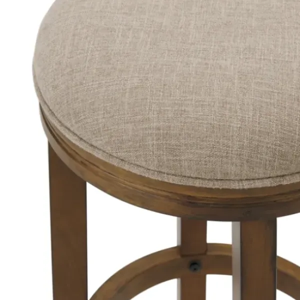 Bar Stools & Counter Height Stools-Kirkland's Home Natural Linen And Wood Bar Stool Tan