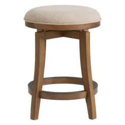 Bar Stools & Counter Height Stools-Kirkland's Home Natural Linen Barrel Base Swivel Counter Stool Set Tan