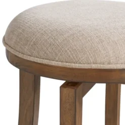Bar Stools & Counter Height Stools-Kirkland's Home Natural Linen Barrel Base Swivel Counter Stool Tan