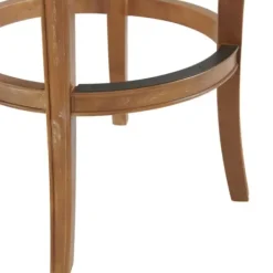 Bar Stools & Counter Height Stools-Kirkland's Home Natural Linen Upholstered Swivel Bar Stool Tan