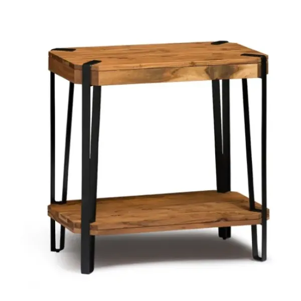 Accent & End Tables-Kirkland's Home Natural Live Edge Acacia Wood Accent Table Tan/Black