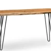 Console Tables-Kirkland's Home Natural Live Edge Hairpin Legs Console Table Tan