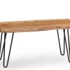 Benches & Ottomans-Kirkland's Home Natural Live Edge Hairpin Legs Bench, 36 In. Brown