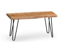 Benches & Ottomans-Kirkland's Home Natural Live Edge Hairpin Legs Bench, 36 In. Brown