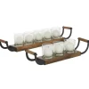Candle Holders-Kirkland's Home Natural Mango Wood 2-Pc. Candle Holders Brown/Black
