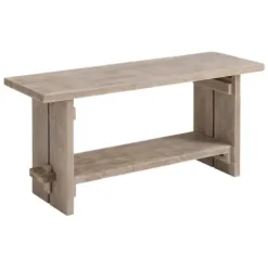 Entryway Furniture-Kirkland's Home Natural Mango Wood 2-Pc. Wall Hook And Bench Set