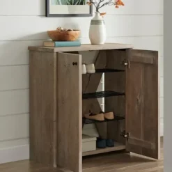 Entryway Furniture-Kirkland's Home Natural Mango Wood Shoe Cubbie