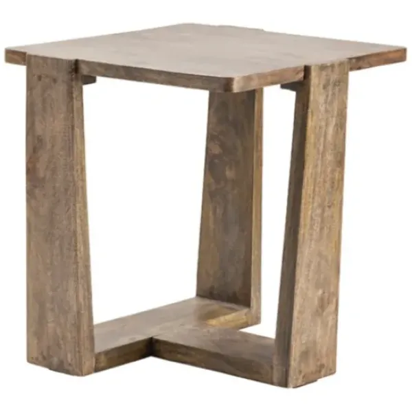 Accent & End Tables-Kirkland's Home Natural Mango Wood T-Base Accent Table
