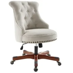 Office Furniture-Kirkland's Home Natural Miller Tufted Office Chair Tan