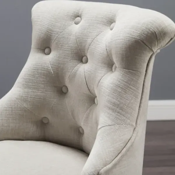 Office Furniture-Kirkland's Home Natural Miller Tufted Office Chair Tan
