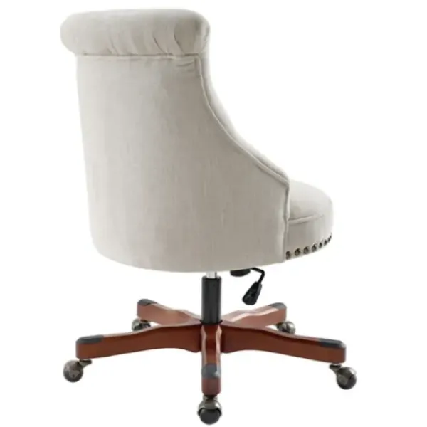 Office Furniture-Kirkland's Home Natural Miller Tufted Office Chair Tan