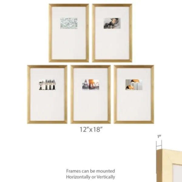 Gallery Wall Frames-Kirkland's Home Natural Offset Mat 4X6 5-Pc. Gallery Wall Set Tan