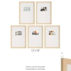 Gallery Wall Frames-Kirkland's Home Natural Offset Mat 4X6 5-Pc. Gallery Wall Set Tan