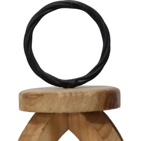 Lanterns-Kirkland's Home Natural Open Wood Frame Lantern Brown/Black