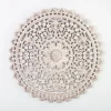 Wall Plaques-Kirkland's Home Natural Ornate Medallion Round Wall Plaque Ivory/Tan