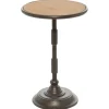 Accent & End Tables-Kirkland's Home Natural Pine And Gray Metal Accent Table, 21 In. Brown/Gray